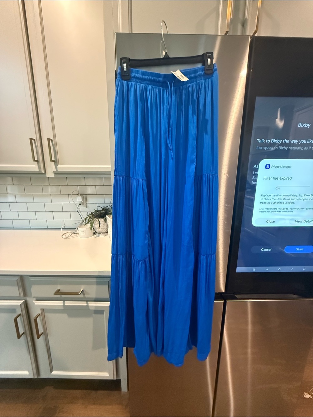 Free People Electric Blue Wide-Leg Jumpsuit Pants